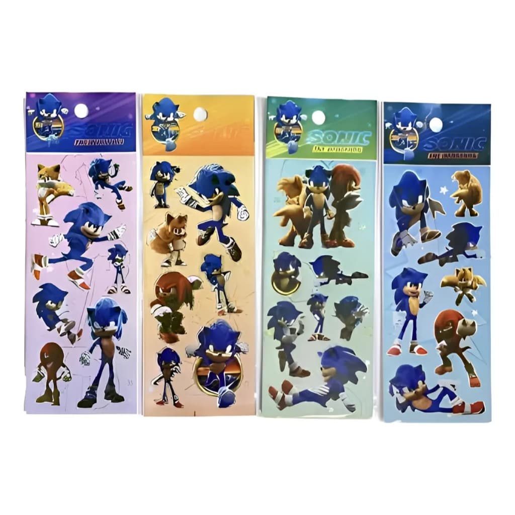 Kit Cartelas do Sonic - Adesivos Stickers Infantil Personalizados