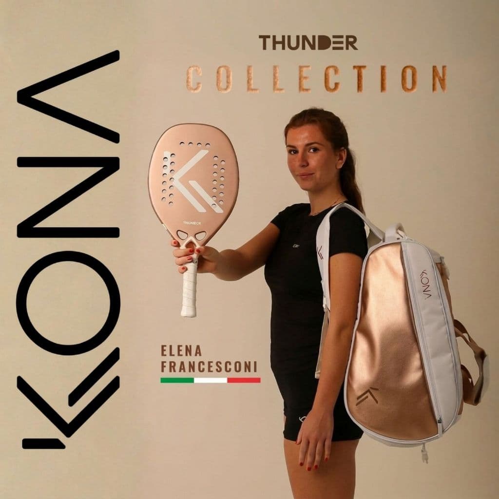 Raquete de Beach Tennis KONA Thunder Rose 2026 + Raqueteira NEW KONA - Team Thunder
