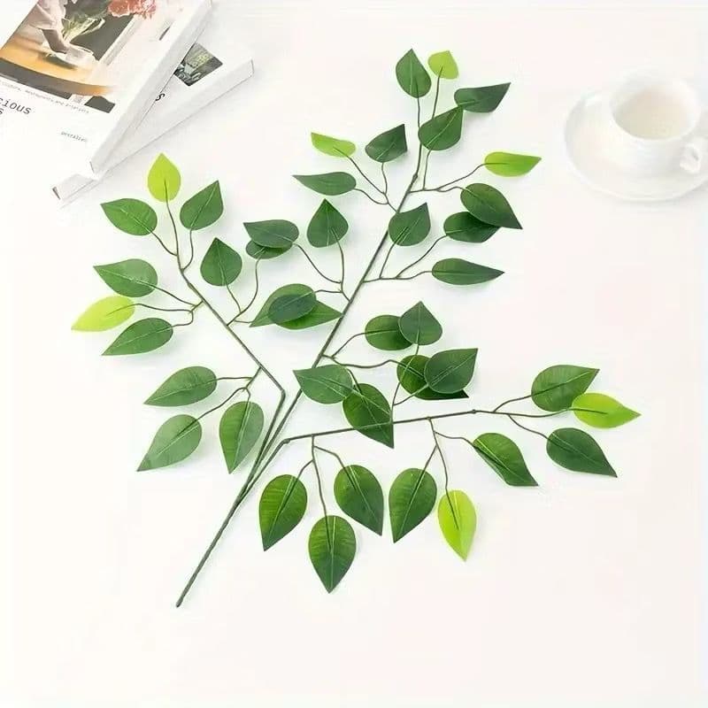 Folhas Fícus artificial de silicone com 42 folhas para Decorar Arvores Artificiais - FL-623