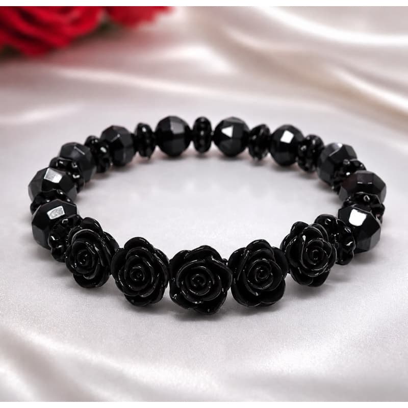 🖤 Pulseira Rosa Mística Luxo | Wicca, Umbanda, Gótica, Bruxaria, Hippie, Esotérica 🖤