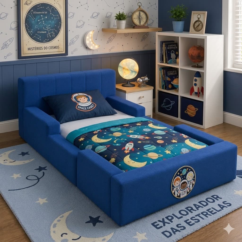 Cama Montessori Infantil Menina e Menino Segurança e Conforto Fechamento em Velcro Acompanha Colchão