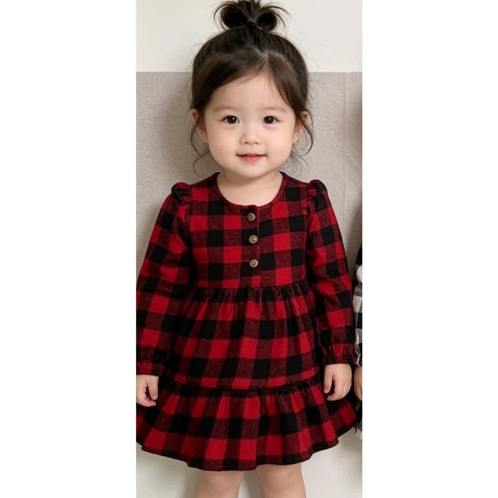 Vestido xadrez infantil babadinhos