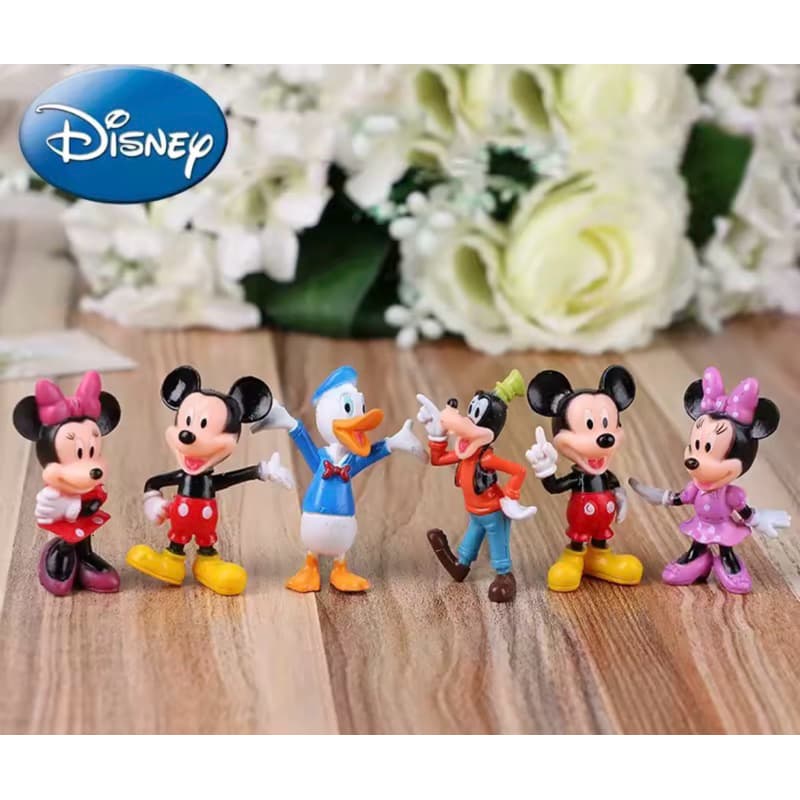 kit 6 miniaturas Mickey mouse e sua turma