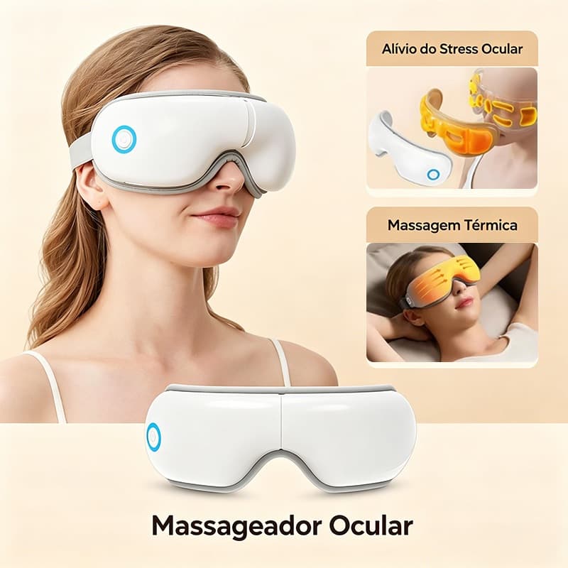 Universal Massageador ocular Máscara de olhos com vibração e compressa quente para fadiga ocular