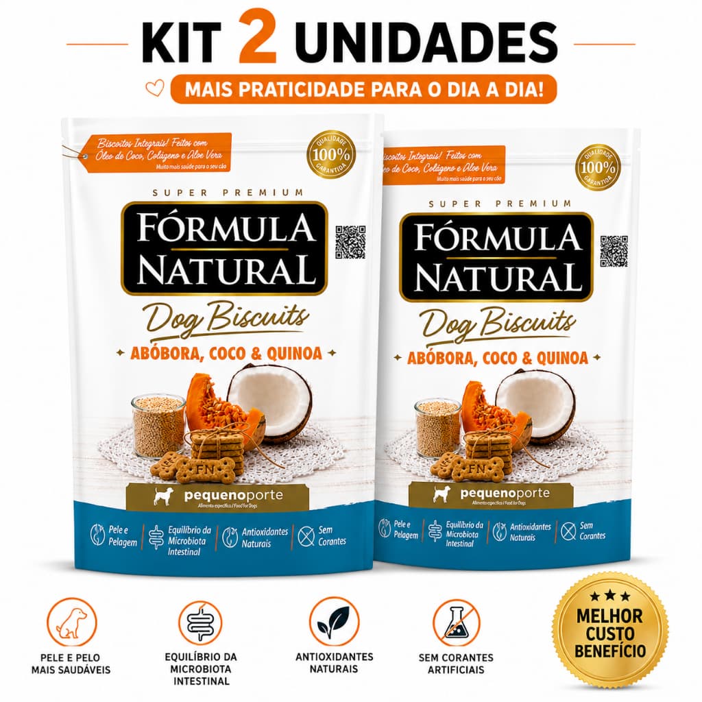 Kit 2 Fórmula Natural Petisco Abóbora,Coco e Quinoa RP 250g
