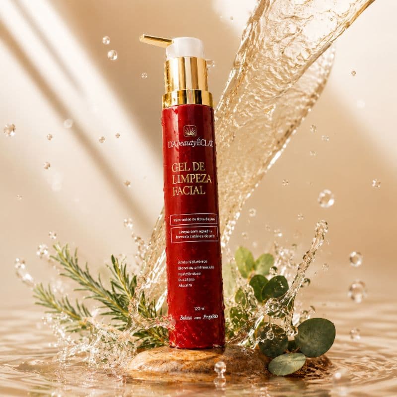 Gel de Limpeza Facial com Ácido Hialurônico | Sabonete facial Da'beauty Éclat 120ml