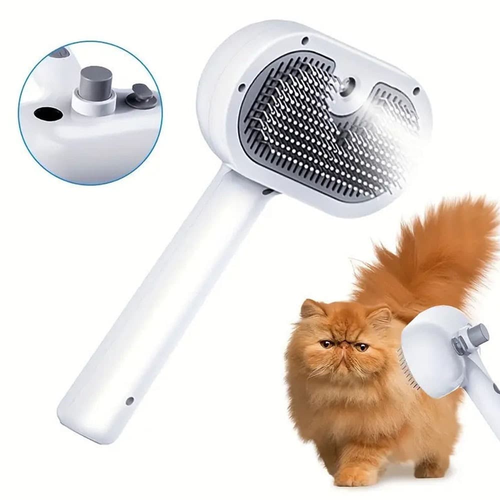 Escova A Vapor 3 Em 1 Ferramenta De Limpeza Para Animais De Estimação Com Pente Anti Voador