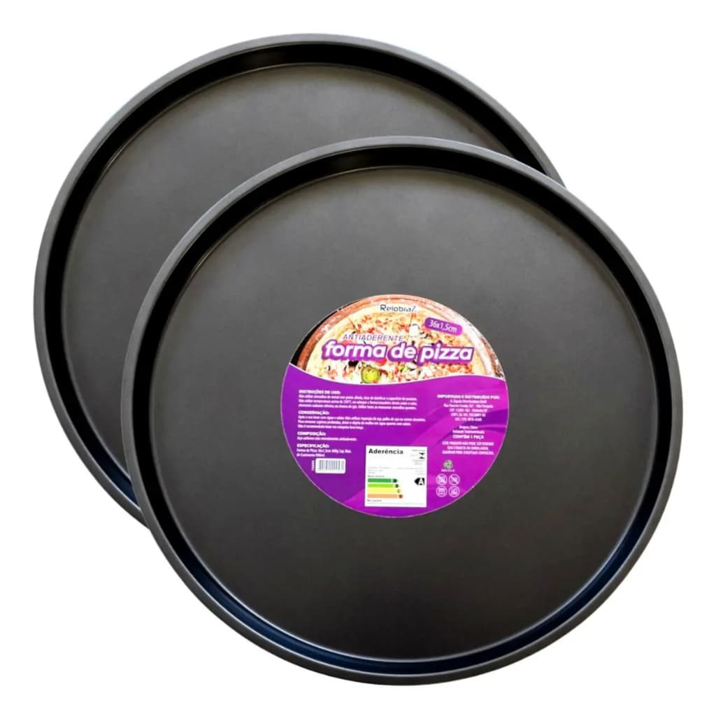 Forma de Pizza 36 Cm Antiaderente Forno Freezer Não Gruda
