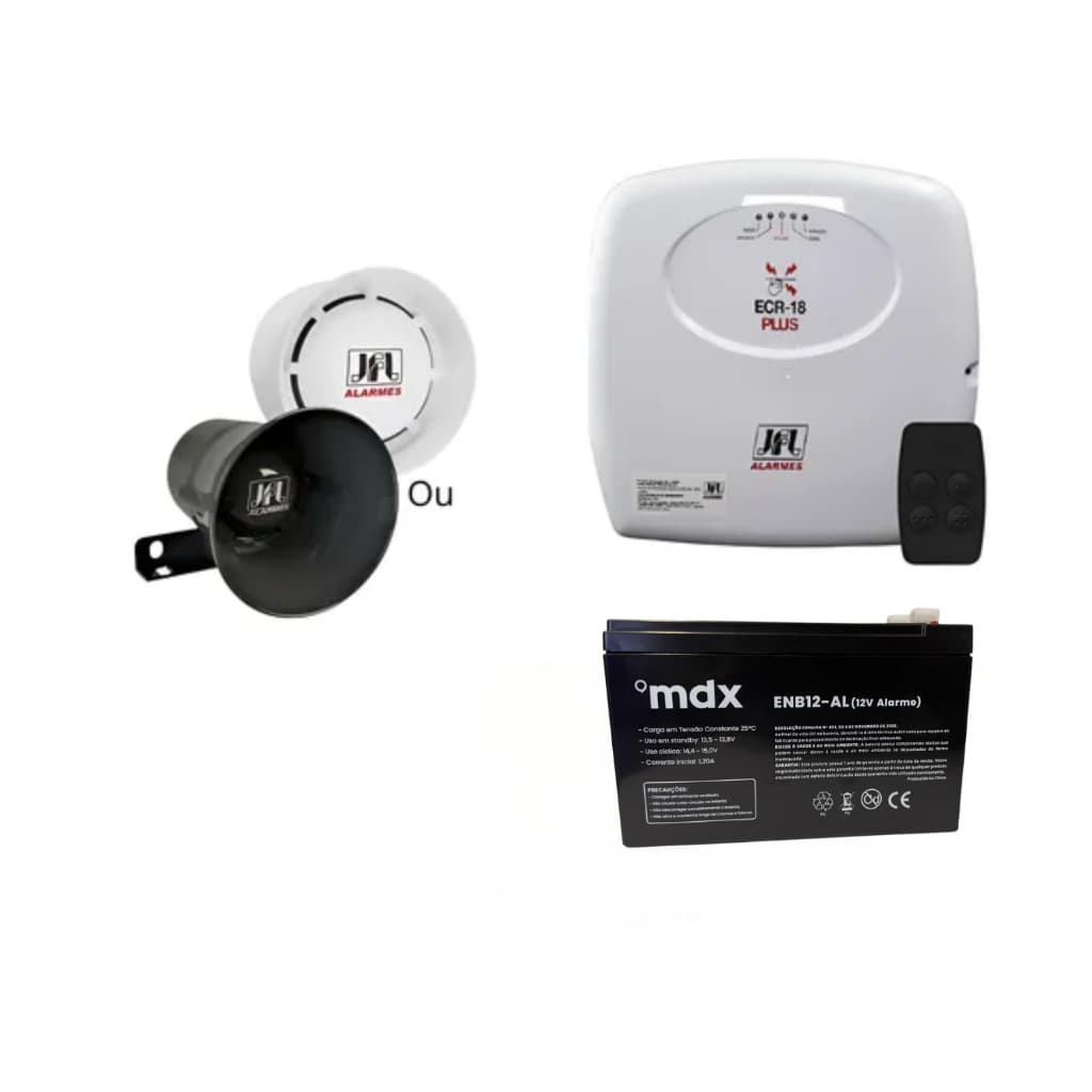Kit Central de Choque ECR-18 Plus  Acesso Smartphone  JFL