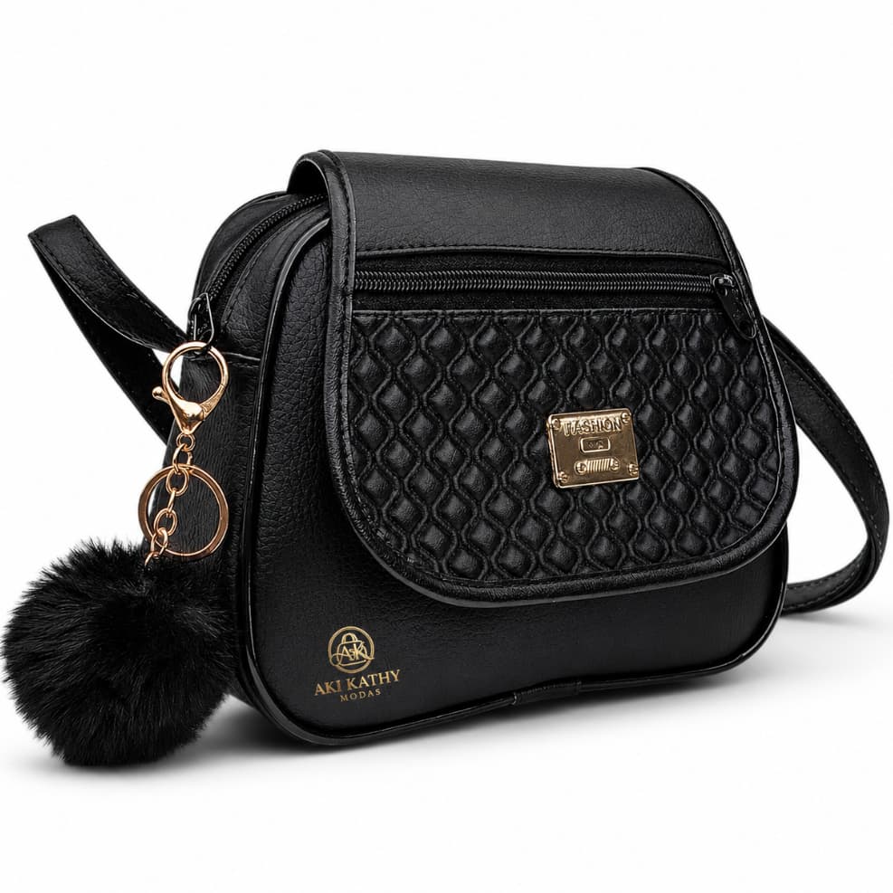 Bolsa Feminina Alça Transversal Tampa Com Regulagem Estampa Moderna Linda 3 ZÍPER