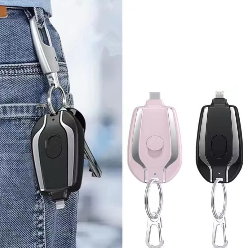 Carregador De Chaveiro Portátil | 1500mAh Ultra-Compacto Mini Pacote De Bateria Carregamento Rápido