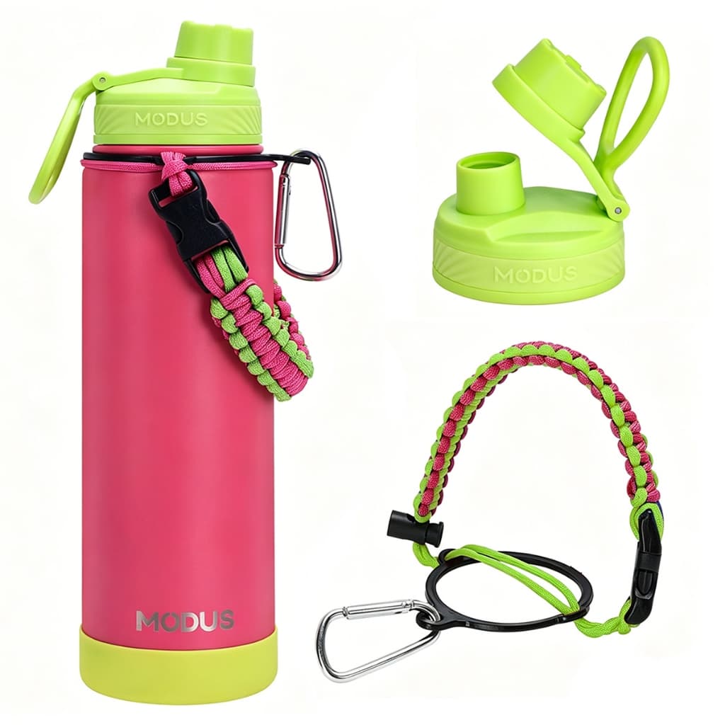 MODUS Garrafa Térmica Esportes De Aço Inoxidável 750ml Com Alça Paracord