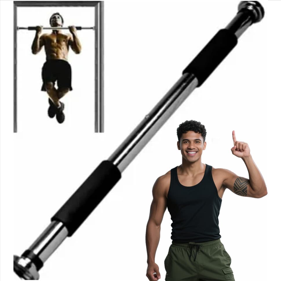 Barra Fixa de Porta para Exercícios Ajustável 60 a 100CM Crossfit Calistenia Fitness Força