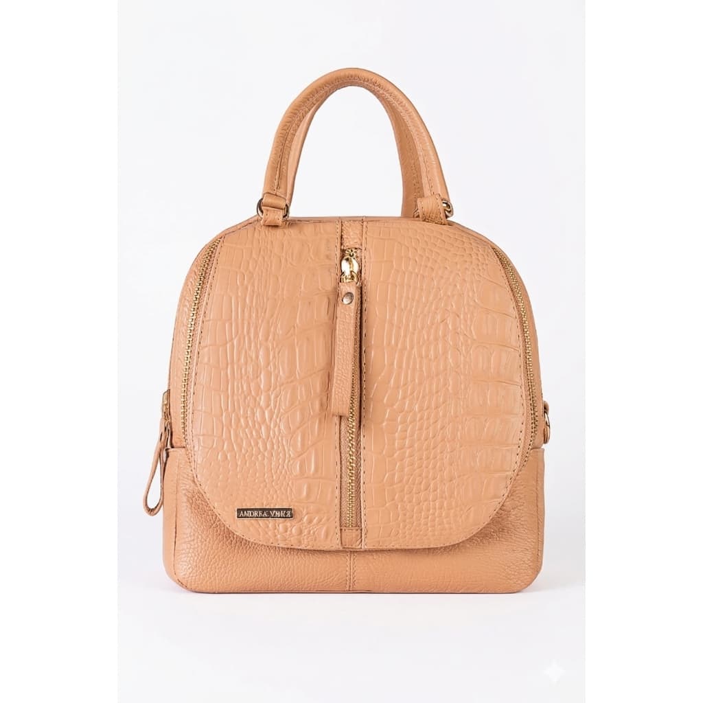 Bolsa mochila de couro croco 3 em 1 Marina