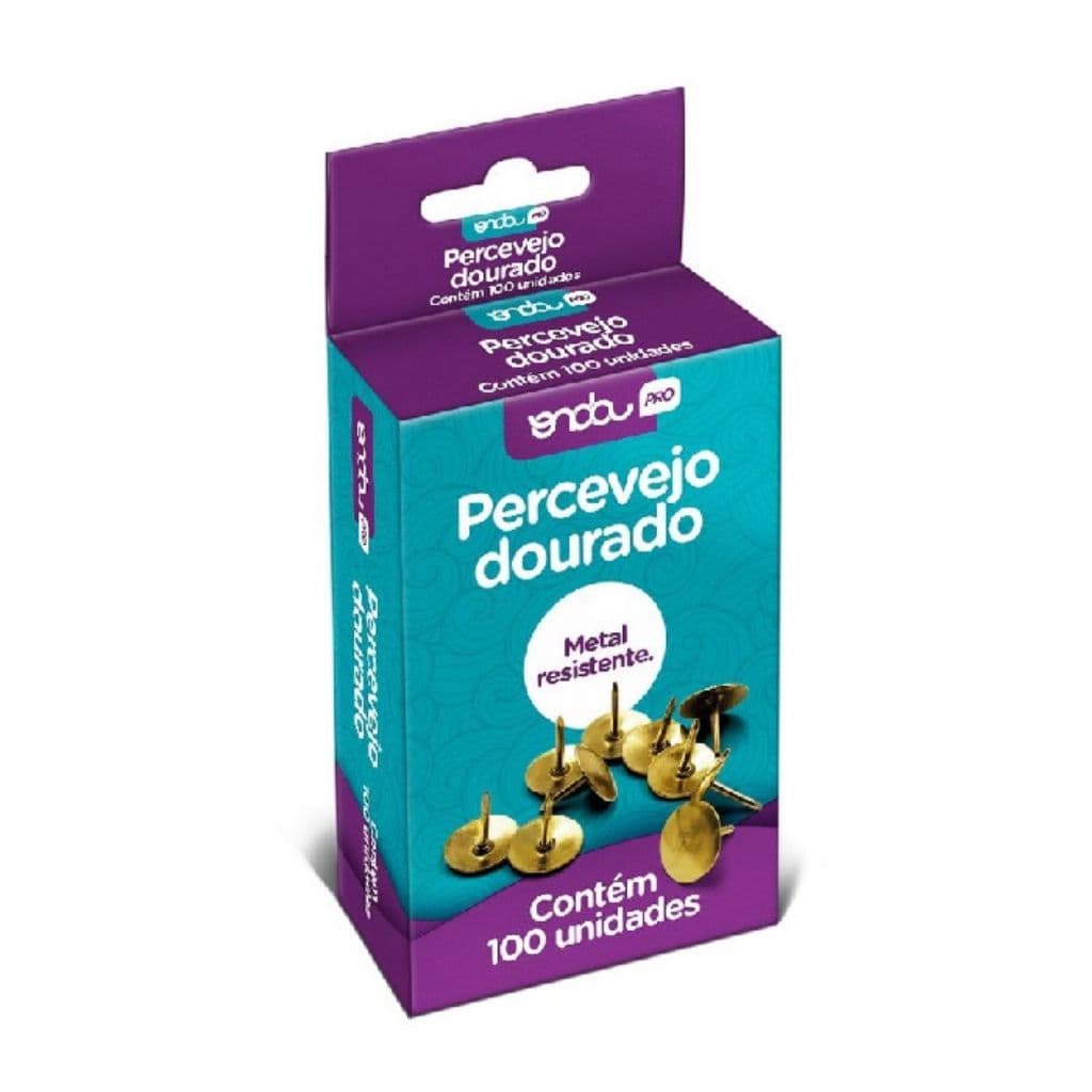 Percevejos Latonados Dourado 100 unidades (1 2 3 e 4 Caixas)  - Onda