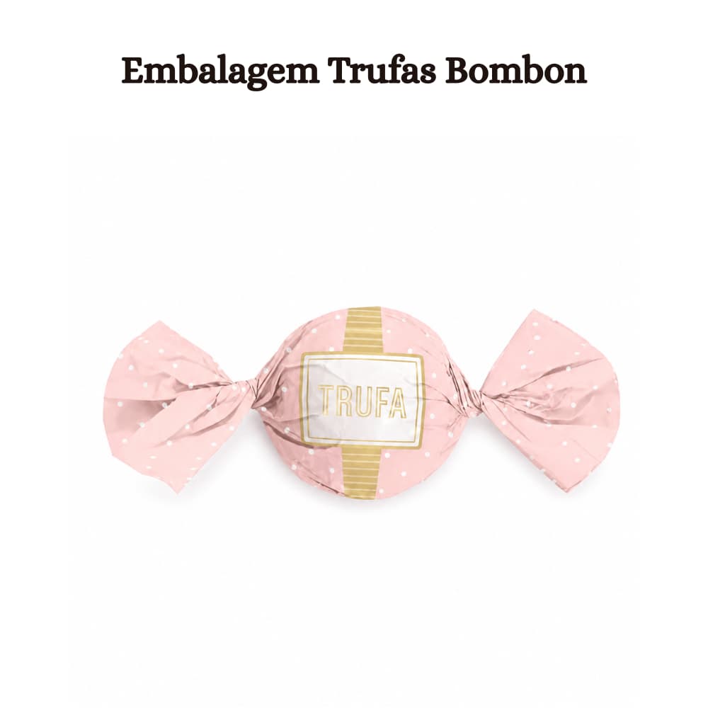 Embalagem Trufas Bombons Petit Poá Rosa Ouro Cromus 100 Unidades Confeitaria Embalagem Trufas Bombom