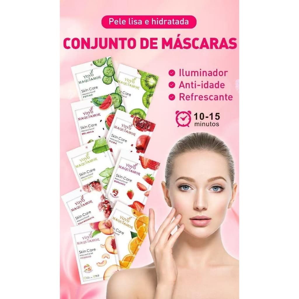 Skin Care Máscara Facial Hidratante Aroma de Frutas Renovação Facial Pele Macia e Radiante