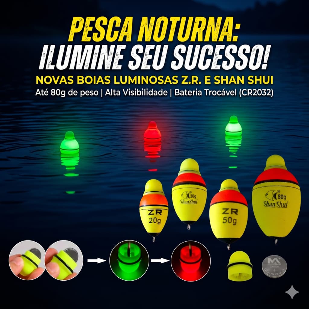 Flutuador de Pesca Luminoso - Ideal para Pescadores Apaixonados
