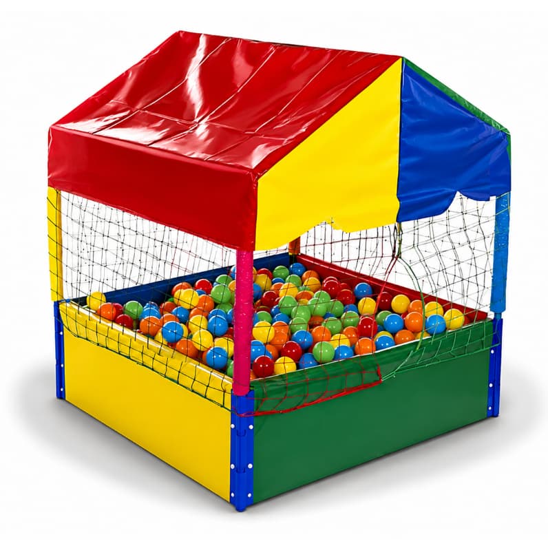 Piscina de Bolinhas Quadrada 1,00m Nacional Premium Colorida