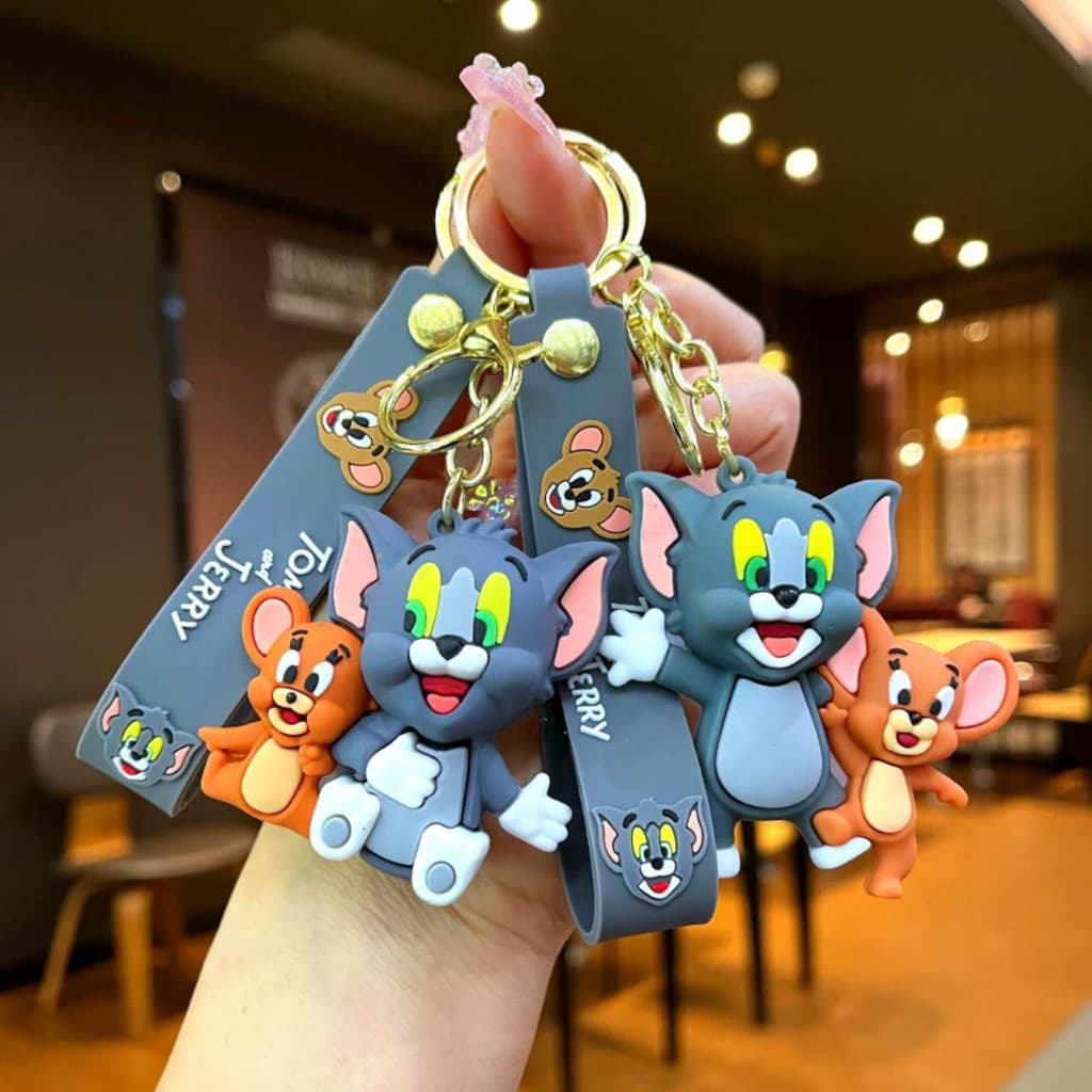 Entrega Aleatória Chaveiro 3D Tom ou do  Jerry Boneco Fofo Pingente para Chave Mochila Bolsa Decoração Presente Criativo