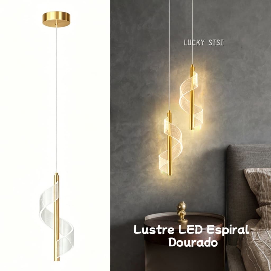 3 cores em 1 luz💎Luminária De Teto Para Quarto Pendente Led Moderna Lustre Espiral Iluminação Led，lustre cristal