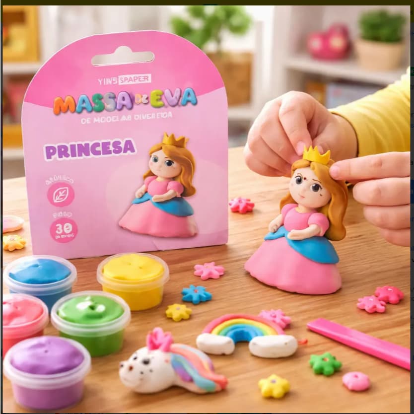 Massa De Modelar E.va Yins Paper Personagens
