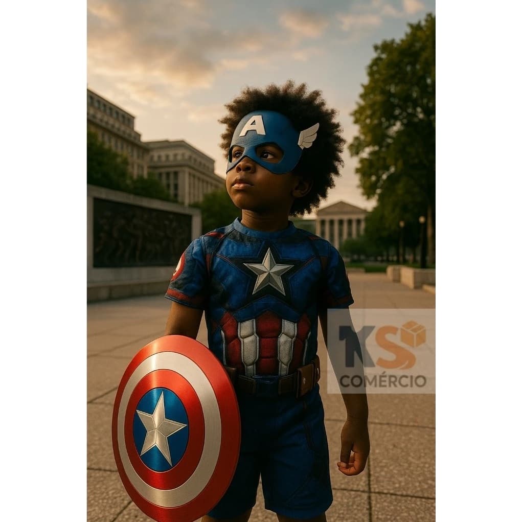 Fantasia do Capitão América – Infantil Menino 2 a 8 Anos | Pronta Entrega