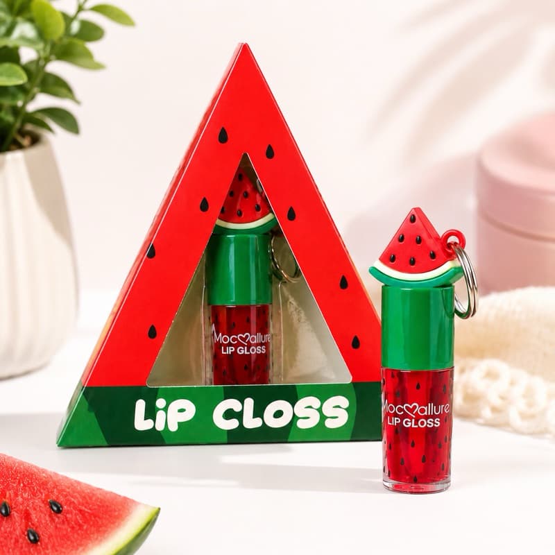 Gloss Melancia Hidratante Lip Gloss Fofinho Tampa de Melancia Brilho Labial frutas Maquiagem