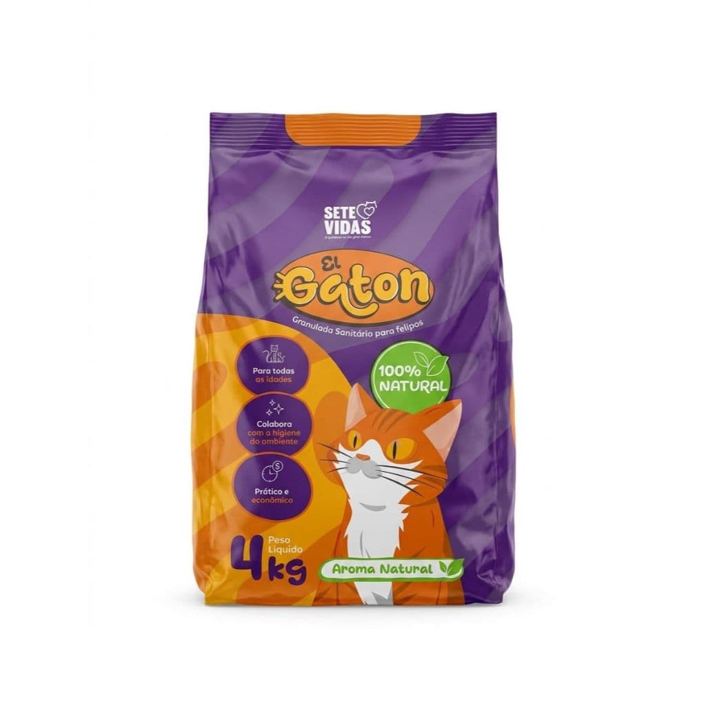 Areia Higiênica Natural para Gatos 4kg | Super Absorção + Controle de Odores | Caton Premium