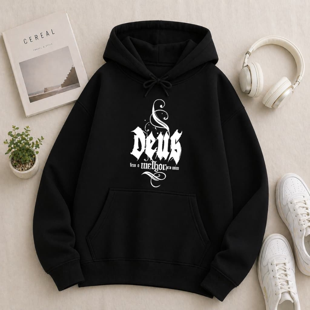 Moletom Blusa De Frio Feminina Masculino Flanelado Casaco Blusão Estampa Cristã Gospel Deus