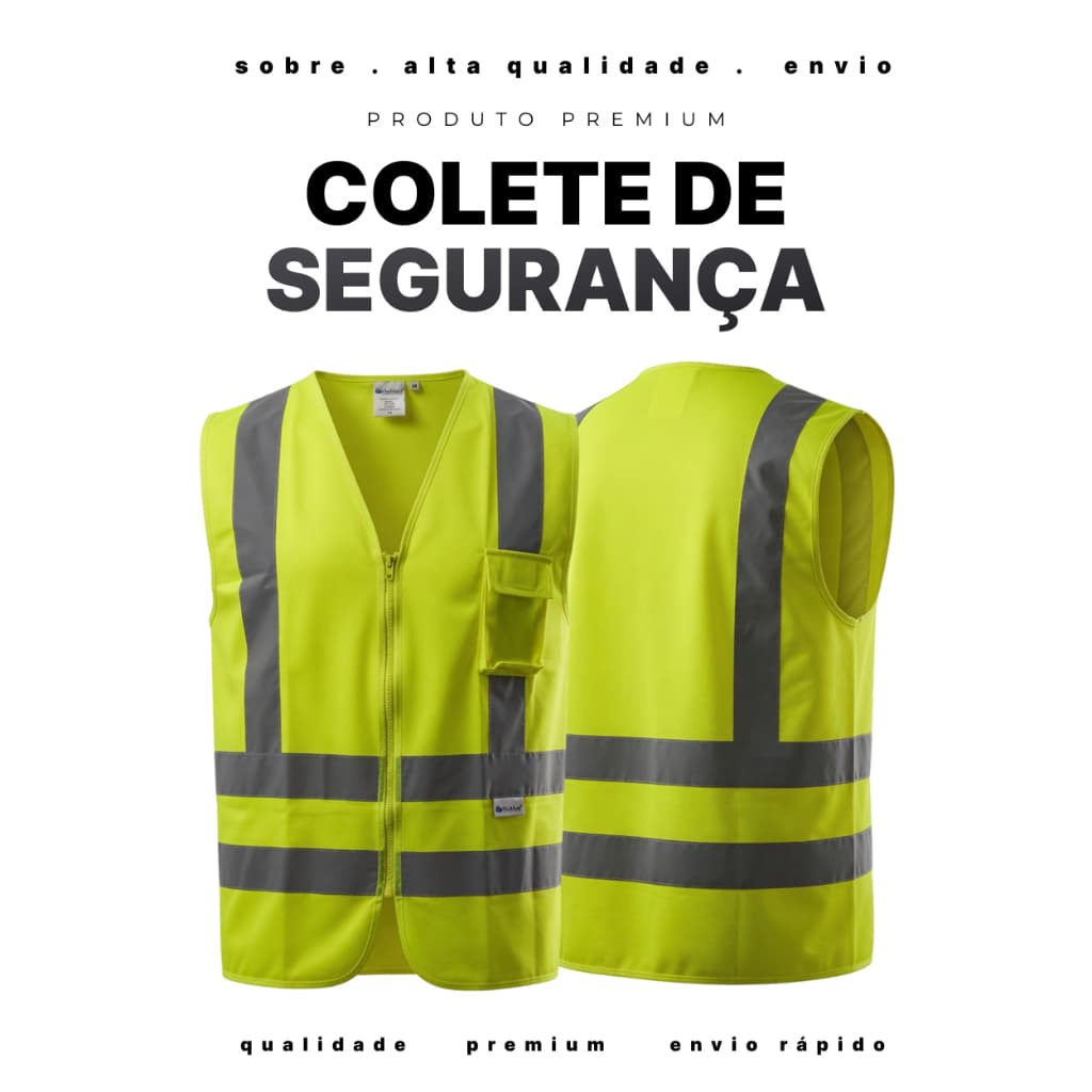 Colete De Segurança Refletivo Faixas Refletivas Com Bolso Sinalização Amarelo Laranja Epi para Full