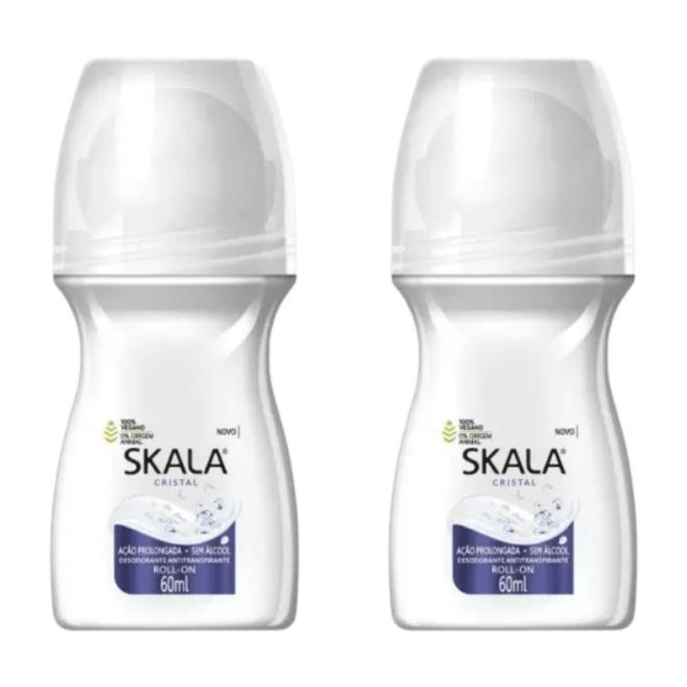 kit c/ 2  Desodorante  Skala  Roll-on - 60ml - cristal - Entrega Imediata