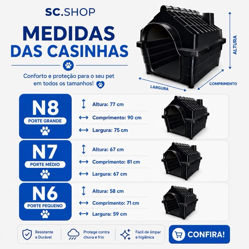Casa Casinha Cachorro 6 7 8 – Conforto e Proteção para Todos os Portes