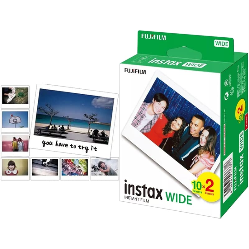 Filme Fujifilm instax WIDE Branco (White Frame) ISO 800 – 20 Fotos – Original