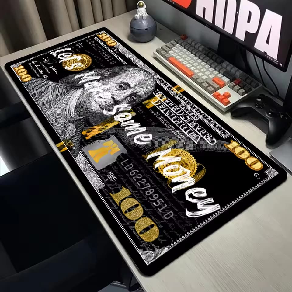 Mousepad Gamer 80x30 Antiderrapante Dolar Americano Lets Make Some Money Cifrao Street