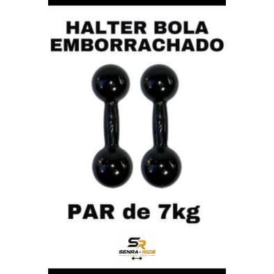 Halter Bola 07 KG Emborrachado Academia Treino Crossfit GYM