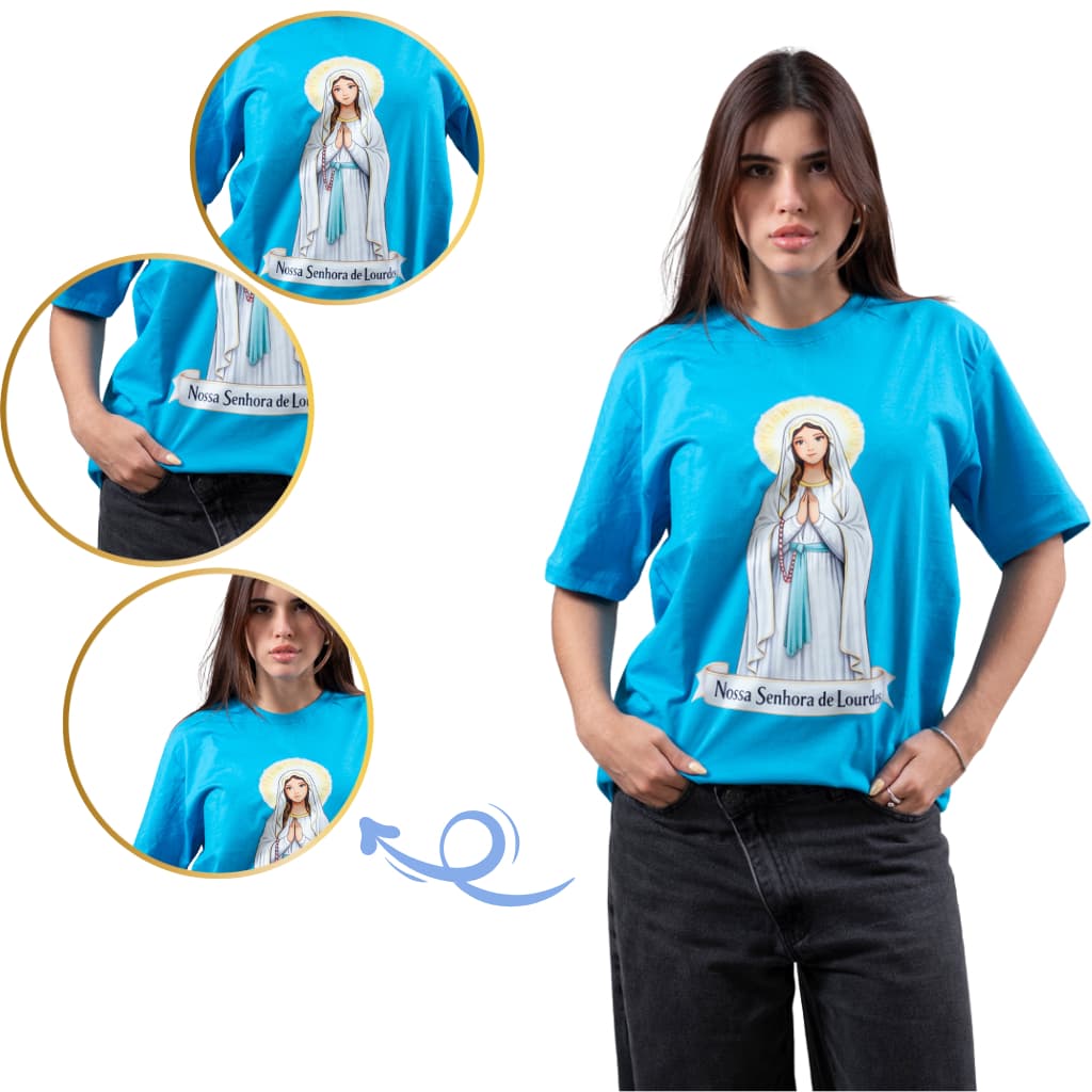 Camiseta Unissex Nossa Senhora De Lourdes Religiosa Católica