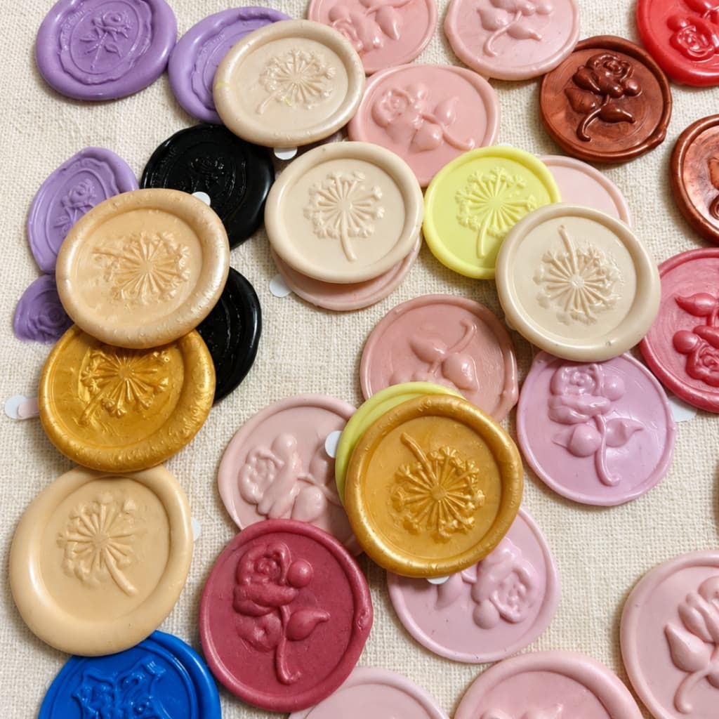 Kit com 4 selos de cera vintage prontos, hogwarts, rosa, árvore da vida e muitos outros
