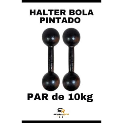 Par Halter Bola 10 KG Pintado Academia Treino Crossfit Fitness GYM
