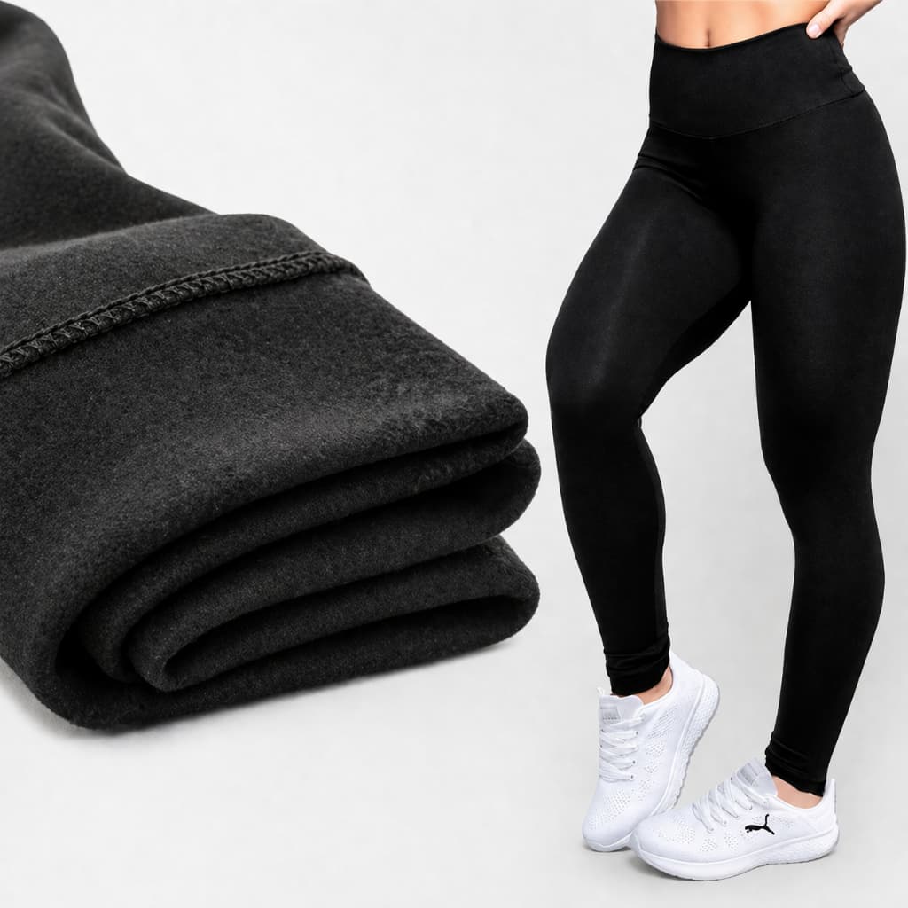Calça Legging Legue Flanelada Felpuda Peluciada Inverno Outono Confortavel Cos Alto Quente Grossa Não fica Transparente