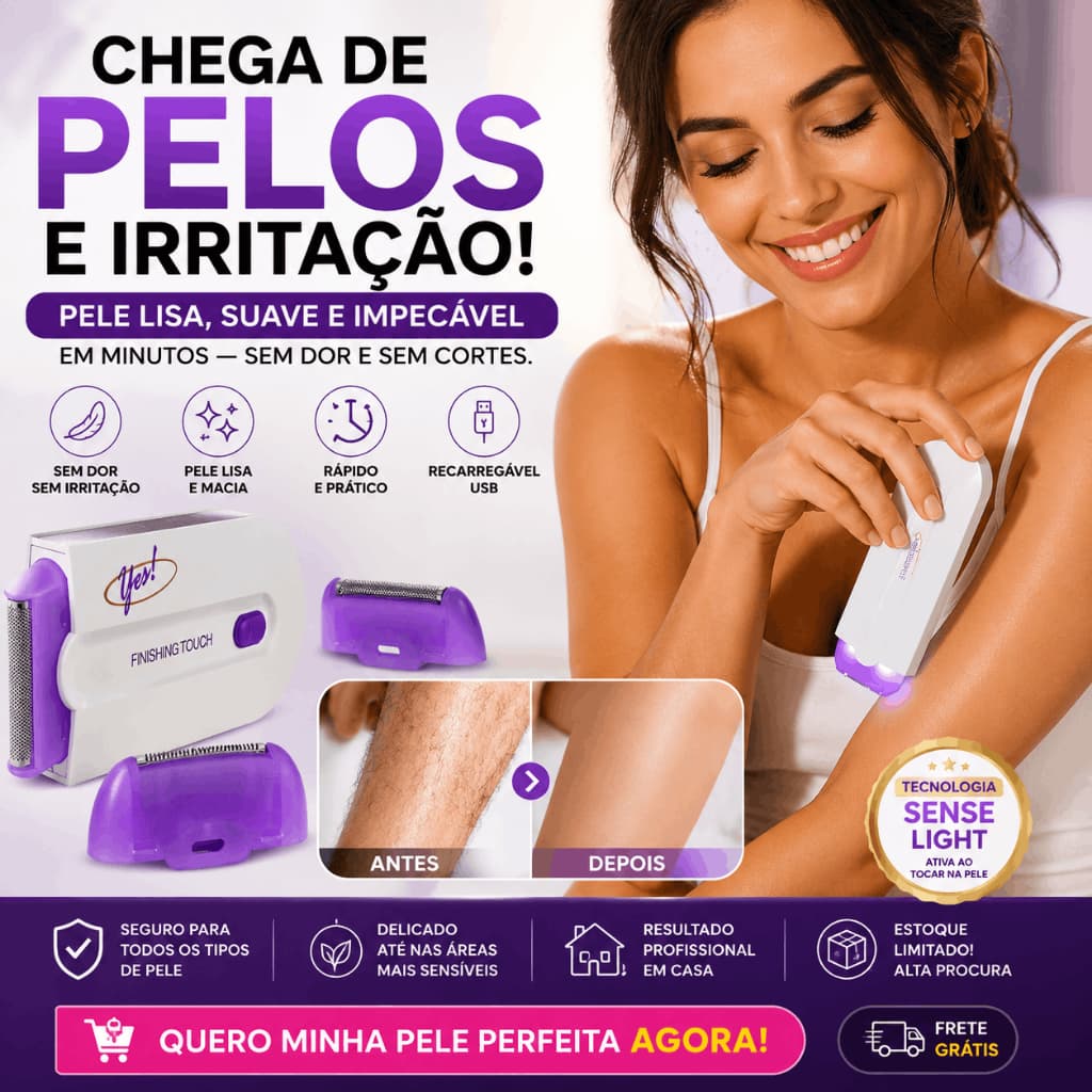 Depilador Feminino Elétrico Recarregável Indolor Removedor de Pelos Facial Corporal Sem Dor USB