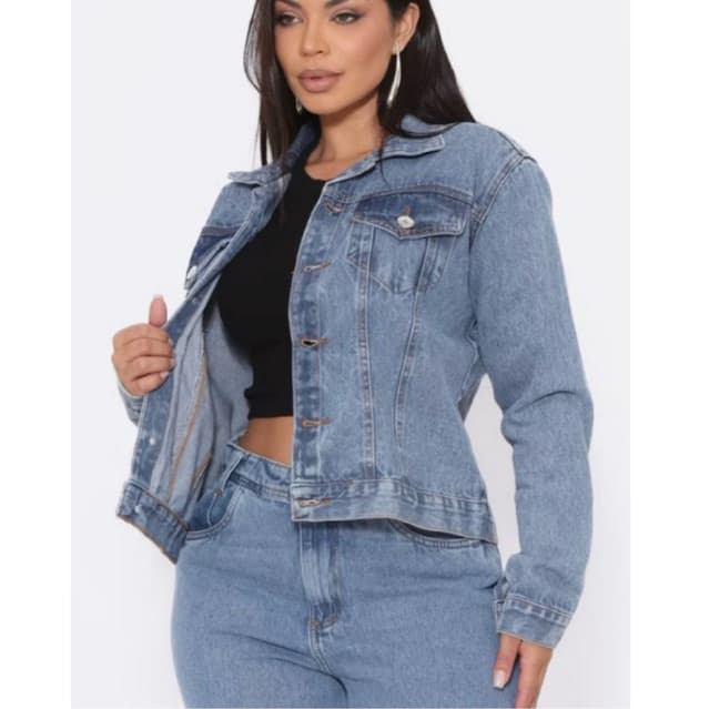 Jaqueta Feminina Jeans Inverno Shopee  Manga Longa Gaven Casual Despojado Elegante Sofisticada