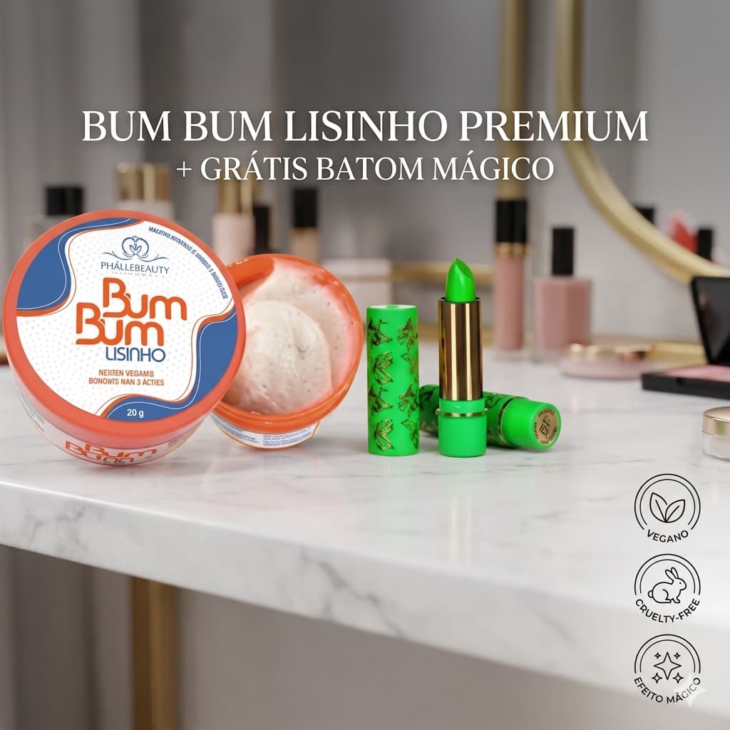 Esfoliante Bumbum Lisinho Phallebeauty Clareador Antifoliculite + Brinde Batom Magico Que Fica Rosa