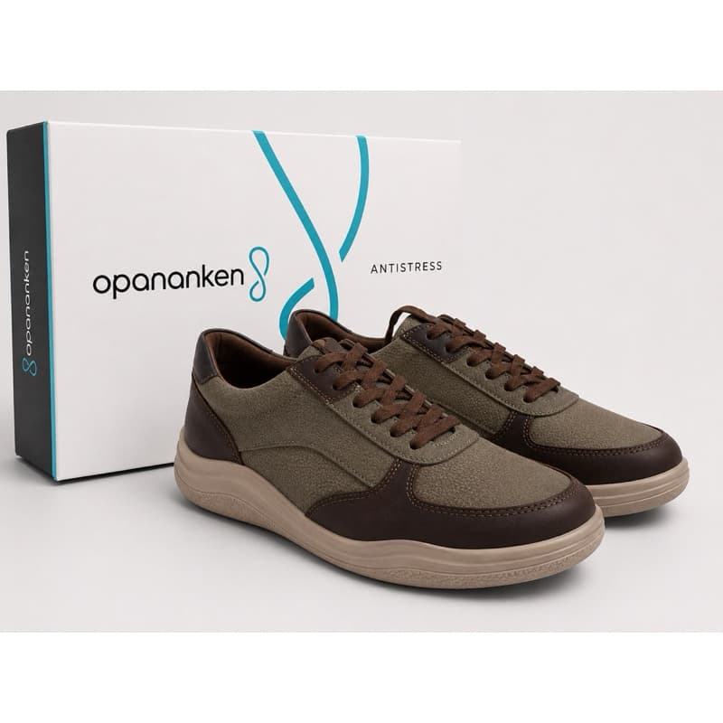 Sapato Opananken Masculino Antistress Couro Legitimo  brown Chumbo