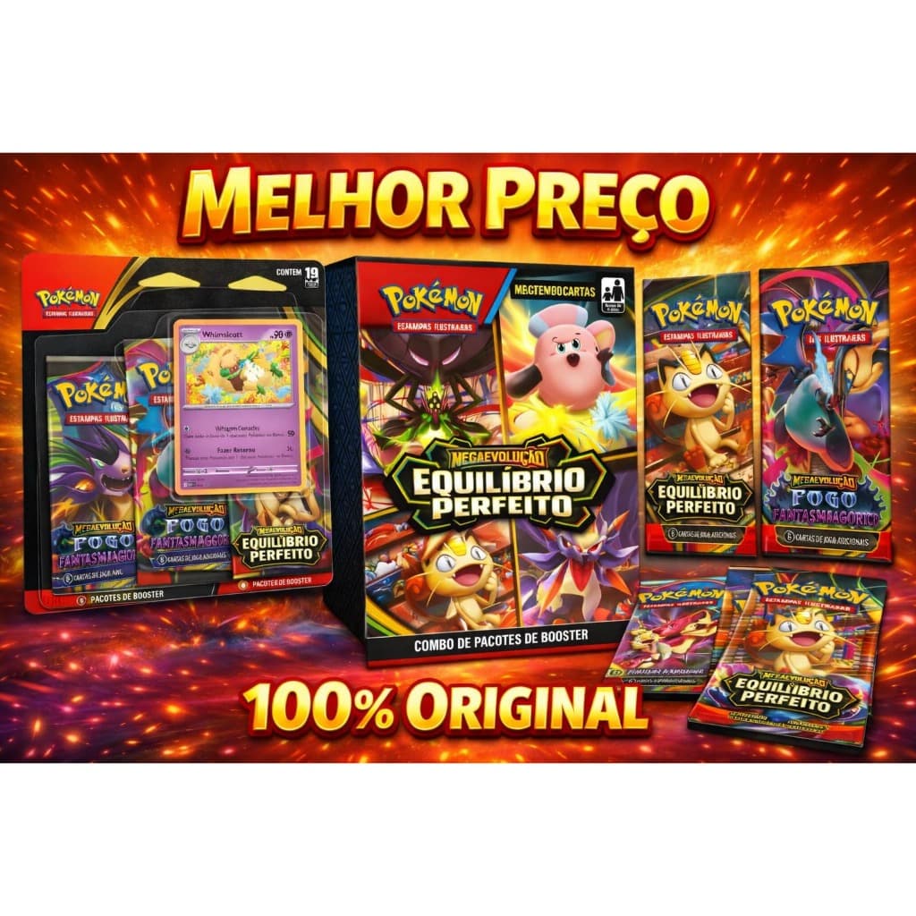 Boosters de Pokémon 100% ORIGINAL - MEGA EVOLUÇÃO 01, 02, 03 e 04.