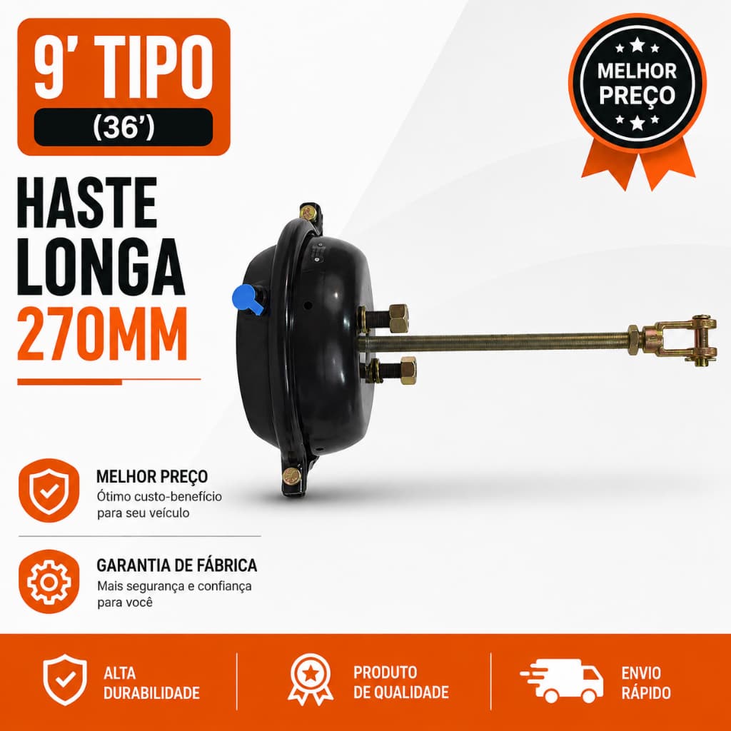 Cuica Freio 9 Polegadas Trucks e Carretas Haste Longa 270mm