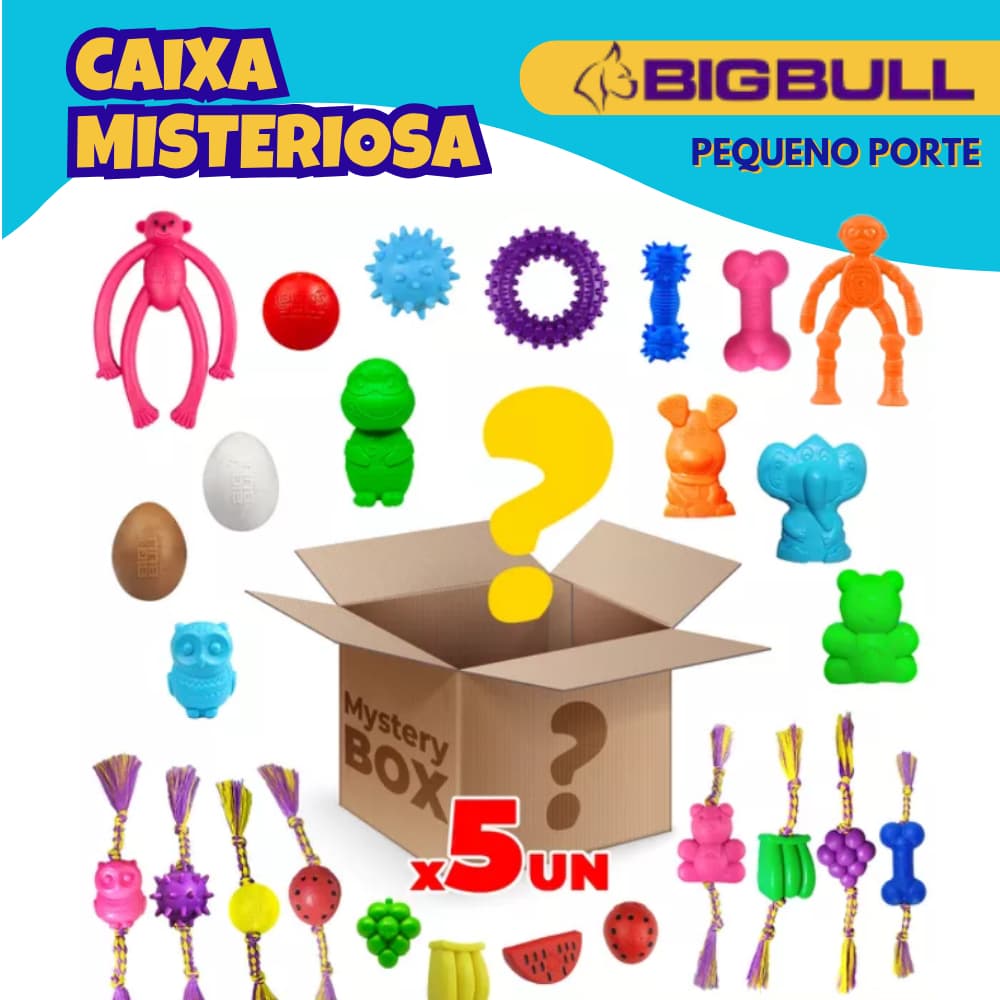 Kit 5 uni Brinquedo Mordedor para Cachorro BigBull Resistente Sortidos