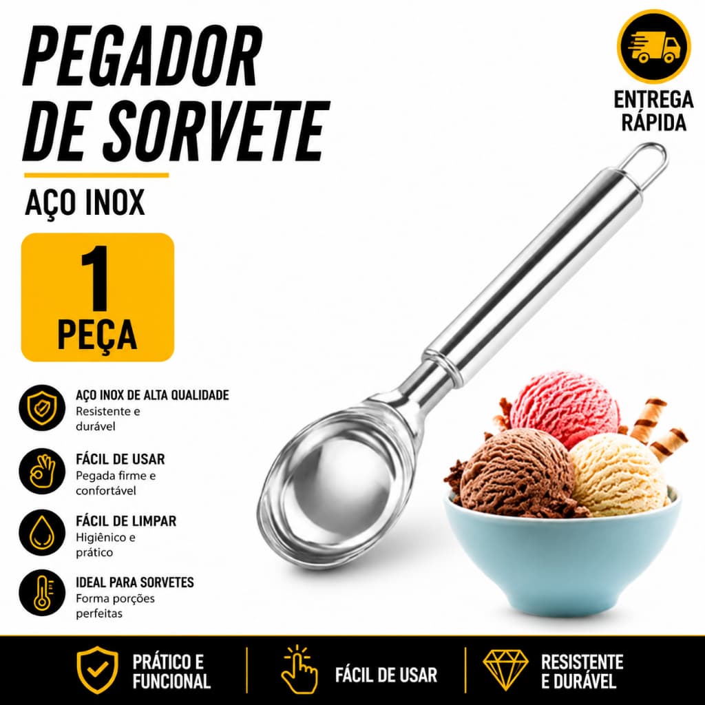 Colher de Sorvete Inox Original