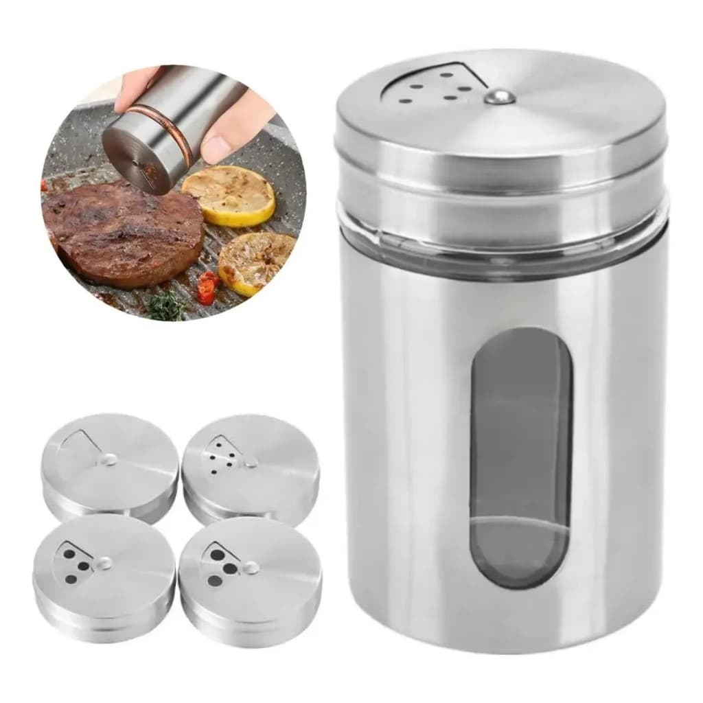 kit Saleiro, paliteiro, porta condimento, pimenteiro aço vidro atacado e Revenda cozinha restaurante