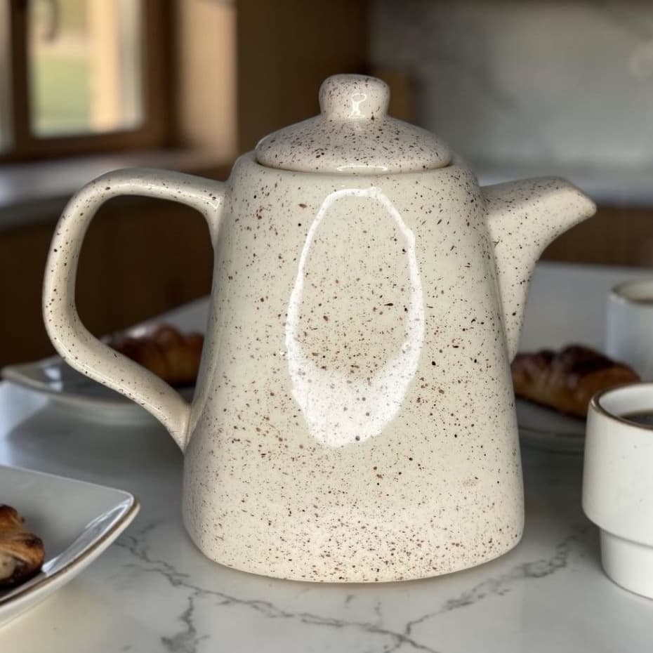 Chaleira Para Servir Chá Café e Água 1 Litro Feito De Cerâmica Bule Pintado á Mão